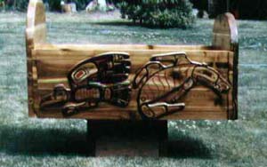 Chief's cradle carved by Don Pongracz